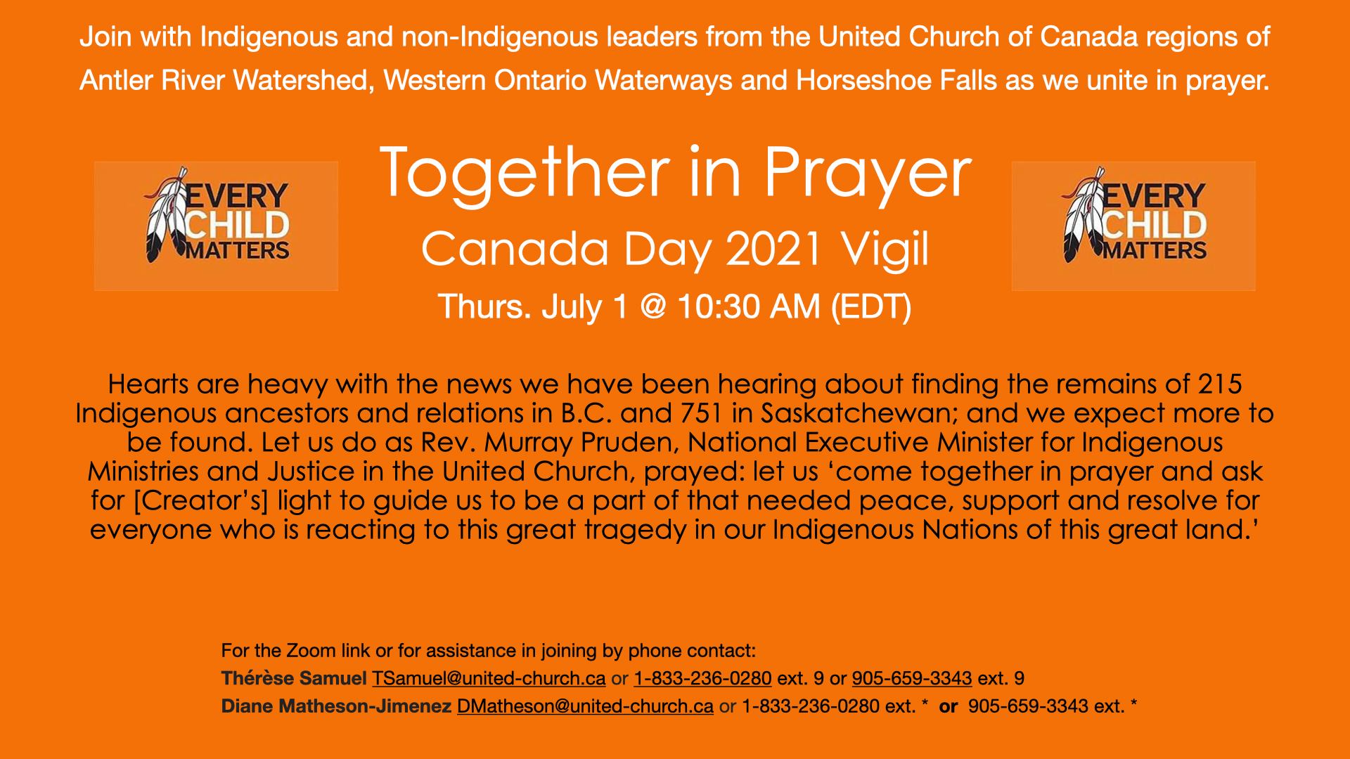 Together in Prayer – Canada Day 2021 – Leaside United Church